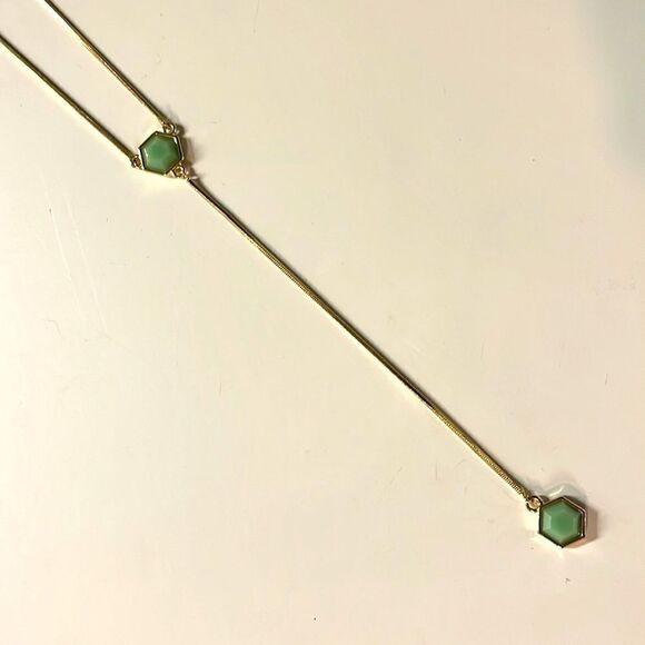 Park Lane NWOT gold and green beaded drop long necklace - Picture 5 of 12